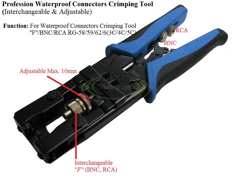 3 in 1 Compression Tool BNC/RCA CRIMP TOOL RG59/RG6 (image for) 3 in 1 Compression Tool BNC/RCA CRIMP TOOL RG59/RG6